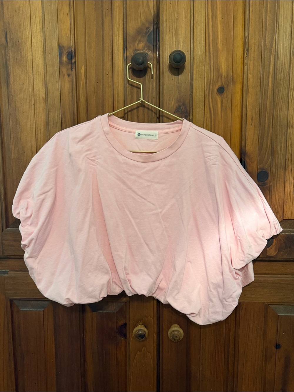 Light Pink Women's bubble  Cropped Top